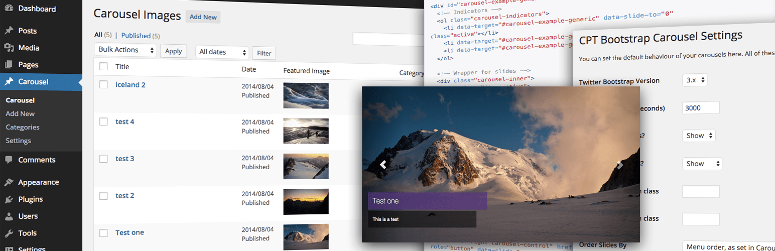 wordpress image carousel