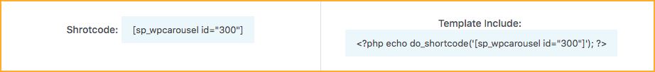 WP carousel shortcode