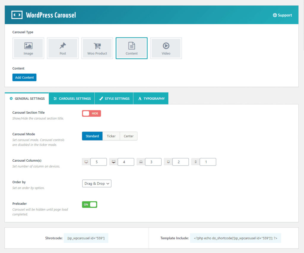 How to create a content carousel in wordpress