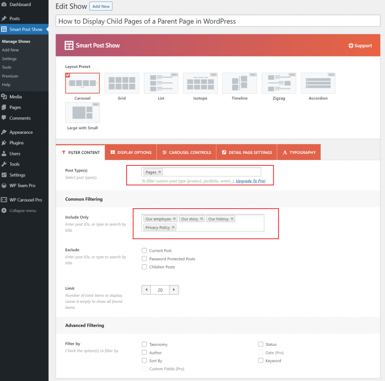 How to Display Child Pages of a Parent Page in WordPress