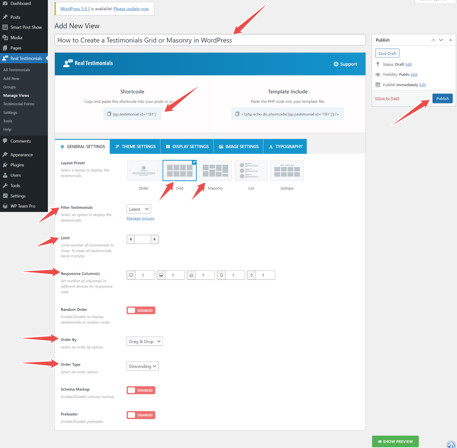 How to Create a Testimonials Grid or Masonry in WordPress - ShapedPlugin