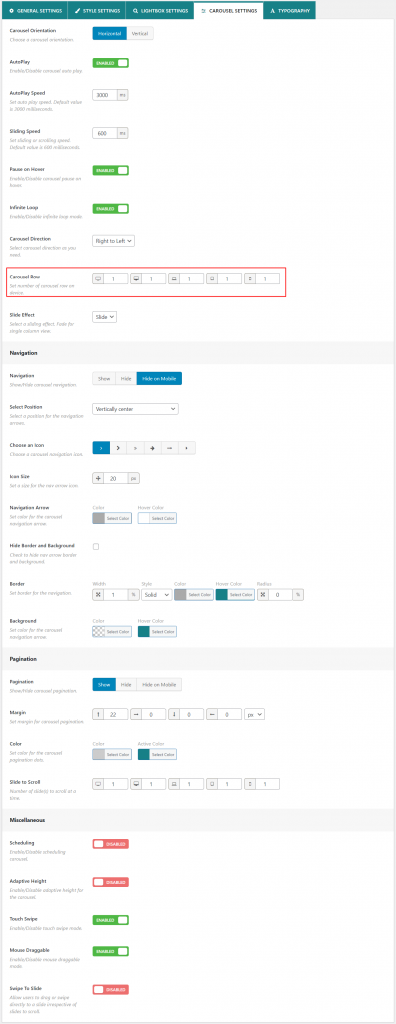 Adding multiple rows in carousel WP Carousel Pro