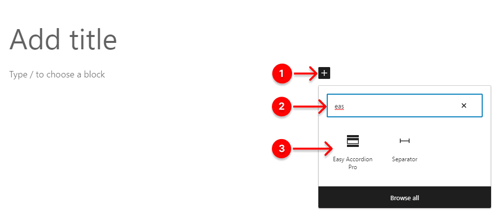 Publish horizontal accordion shortcode