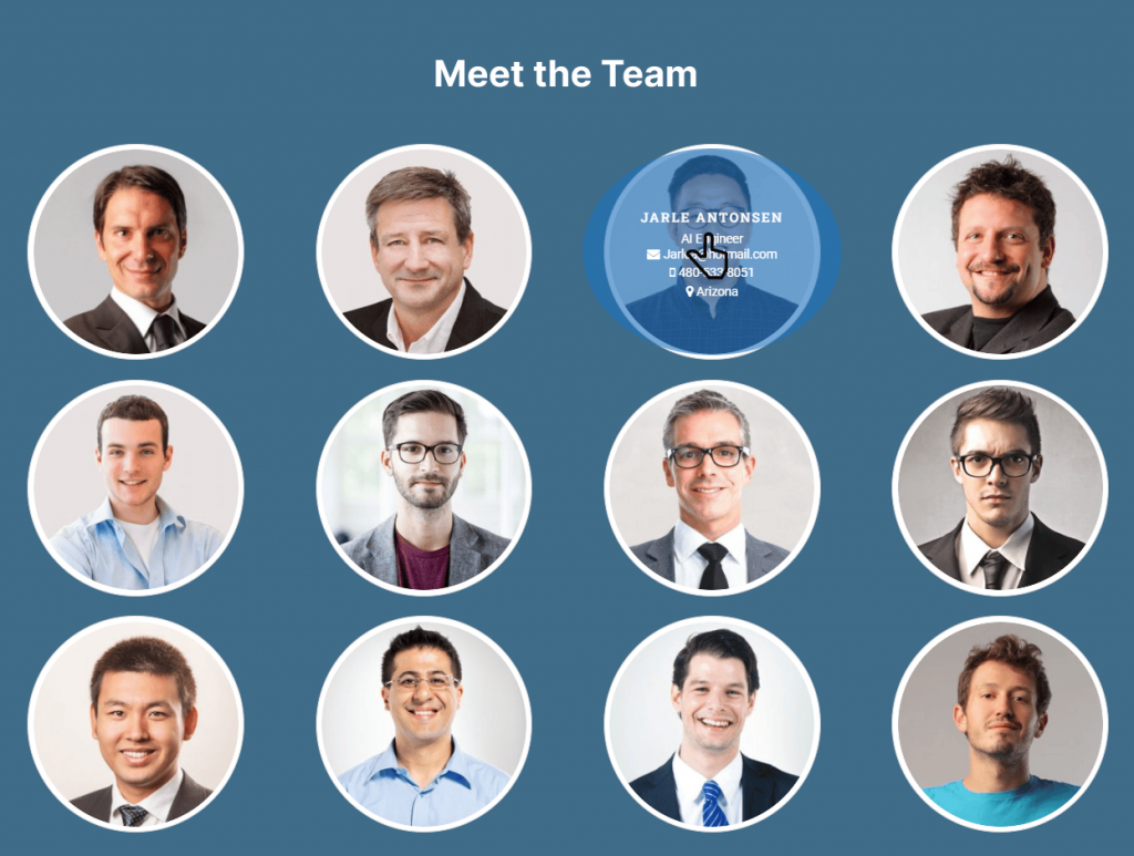 a Meet the Team page example