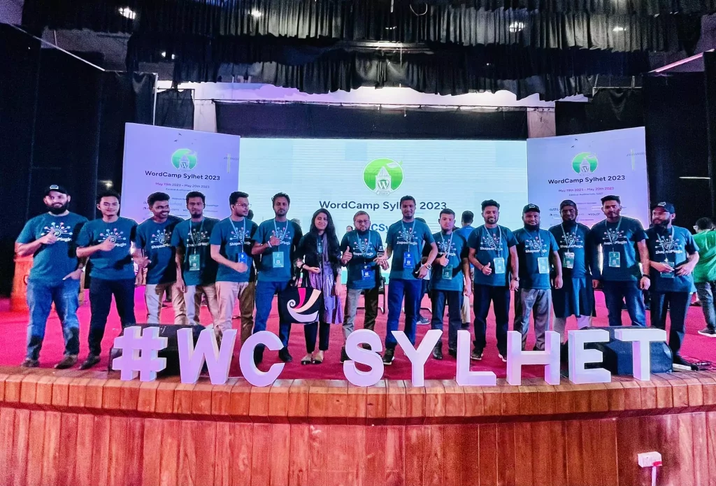 ShapedPlugin team on WC Sylhet stage