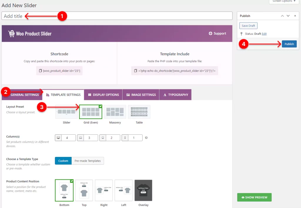 Add new product grid in WooCommerce