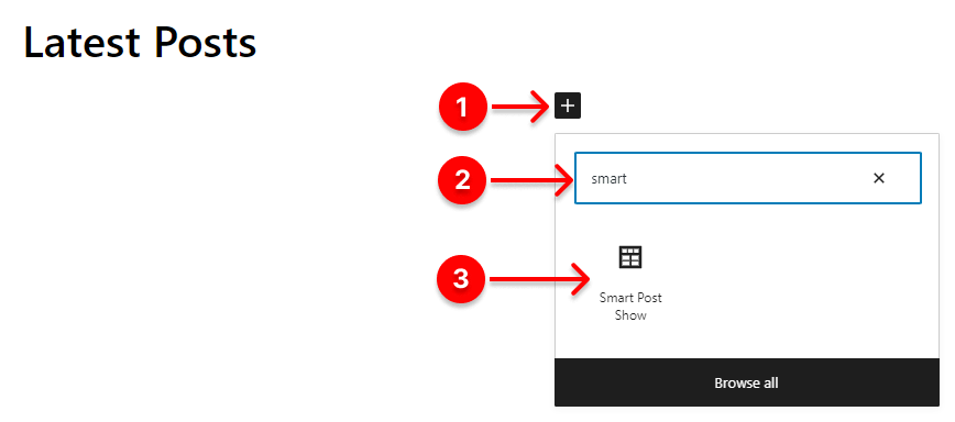 Find Smart Post Show block