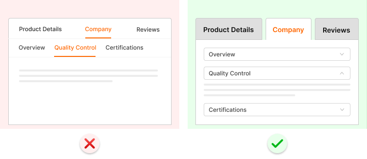 accordion instead of nested tabs