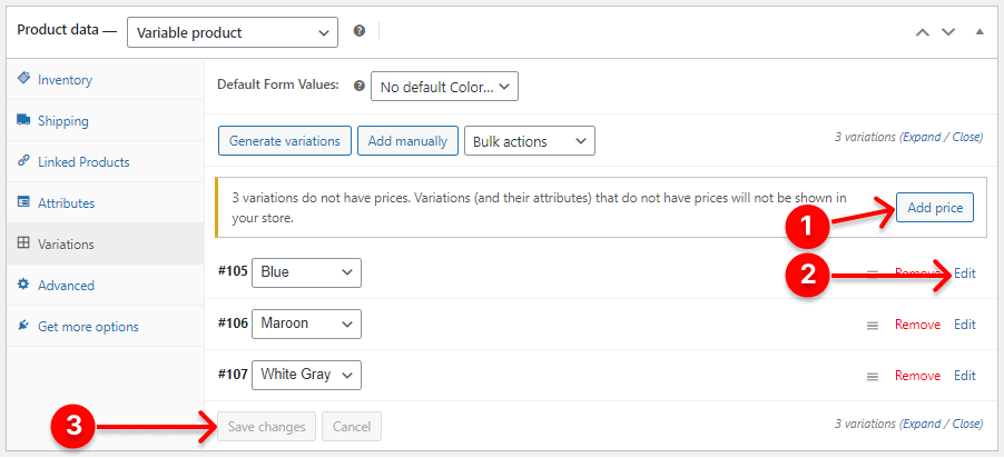 Steps to add WooCommerce variable products 2