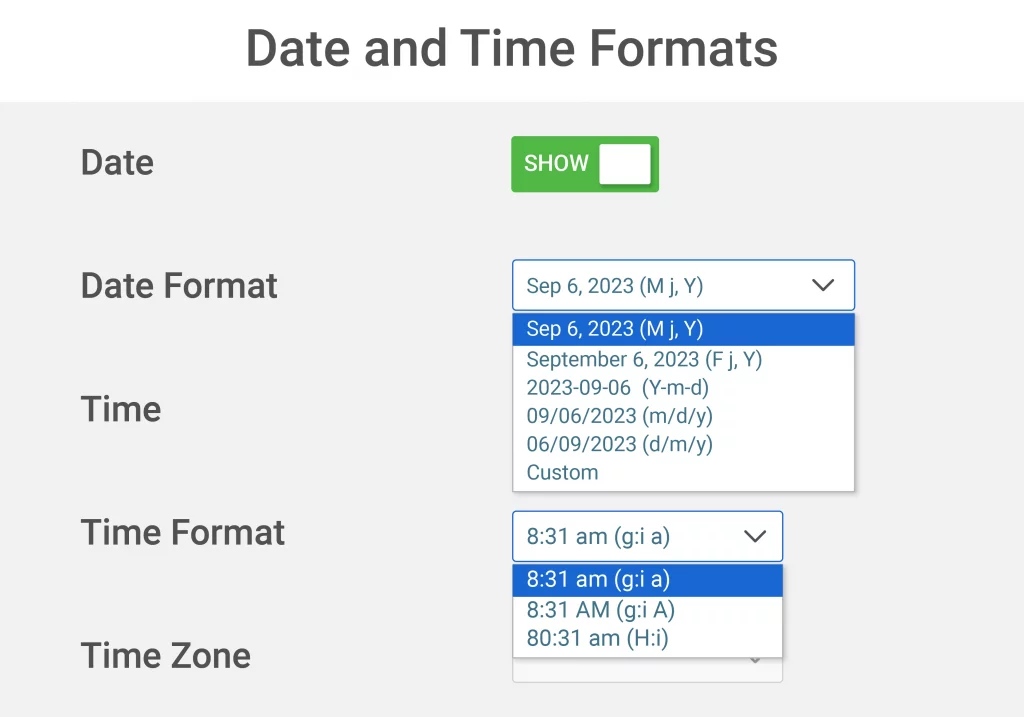 Date and time formats for Weather updates by Location Weather 2.3.0