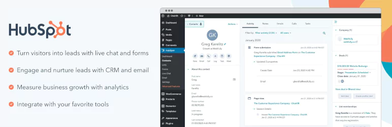 Hubspot WordPress plugin