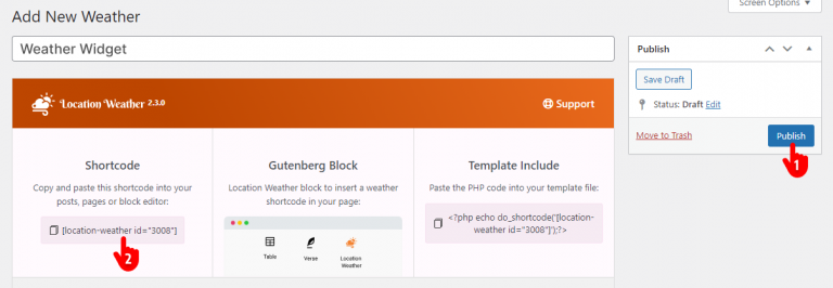 How to Create a Weather Widget for Website - ShapedPlugin