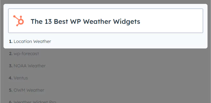 Location weather has been featured in Hubspot as the best WordPress weather plugin 