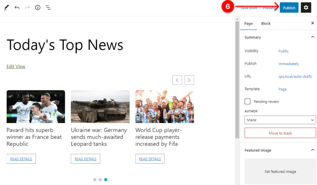 Publish your news carousel