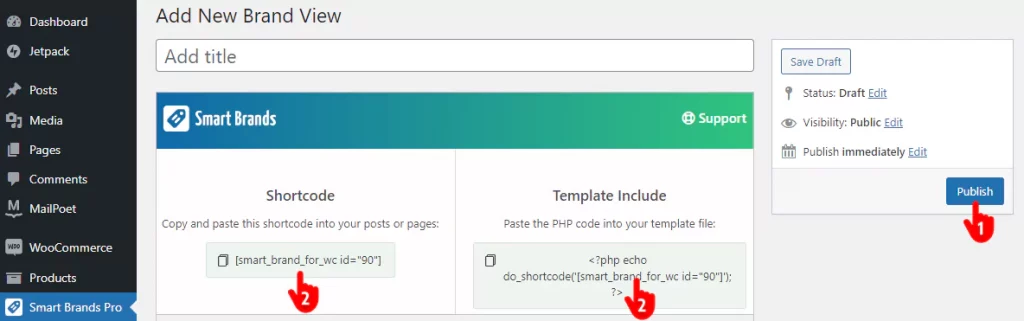 Steps to publish a brand carousel in WooCommerce 