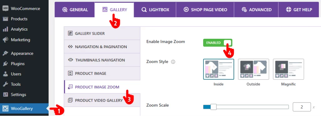 Enable product image zoom