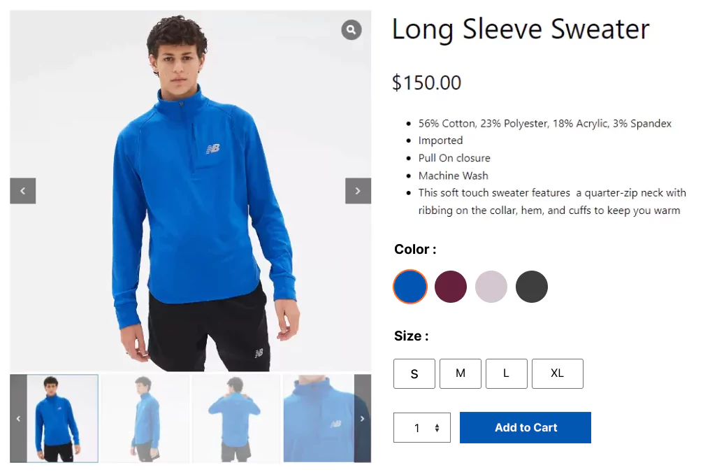 smart WooCommerce product variation swatches display 