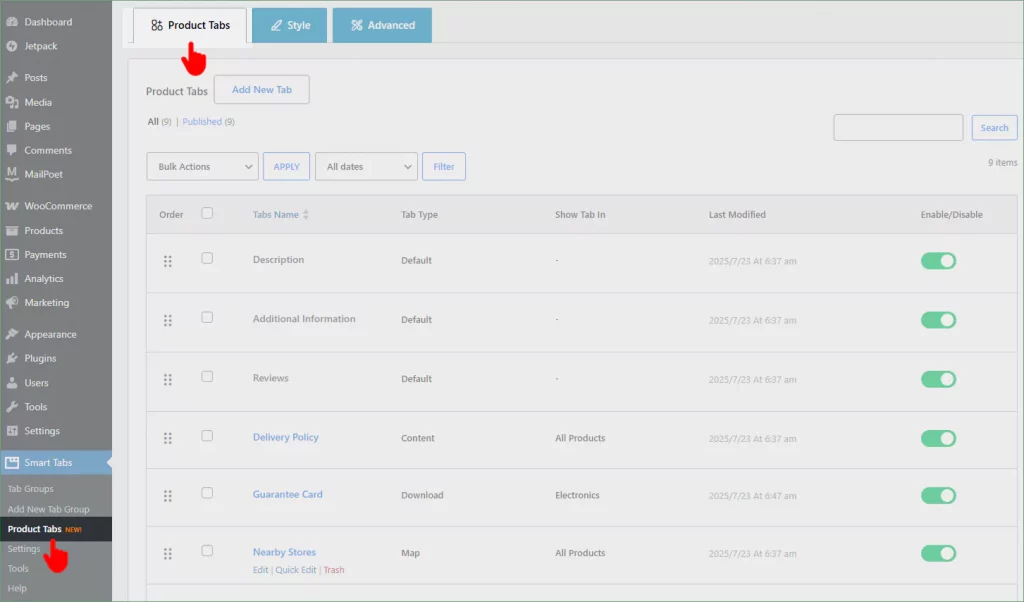 Dedicated product tab for WooCommerce