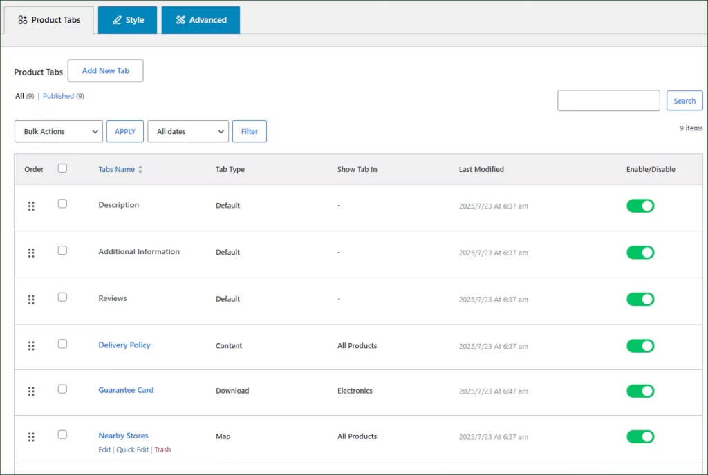 Manage Tabs from One Place