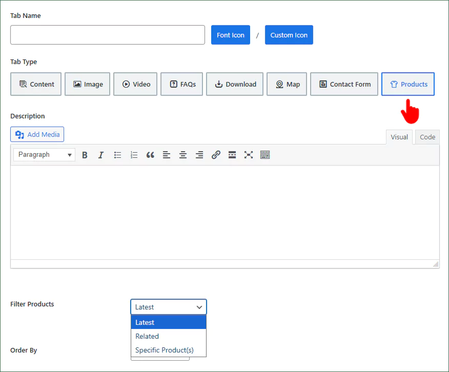 Custom Related Product tabs for woocommerce