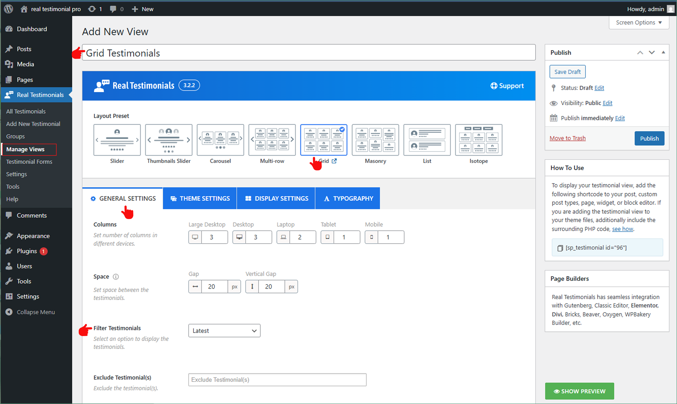 How to Design Manual Testimonial Grid in WordPress