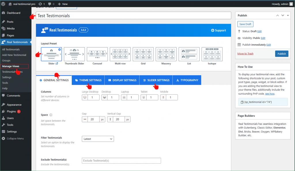 How to customize testimonials