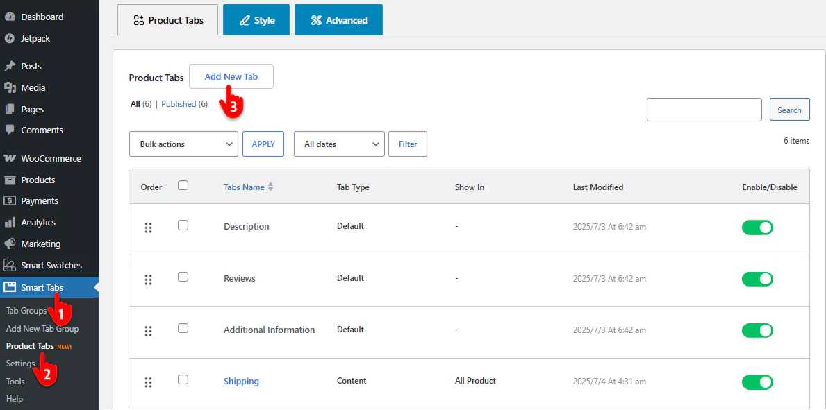 Steps to add Additional WooCommerce tabs 