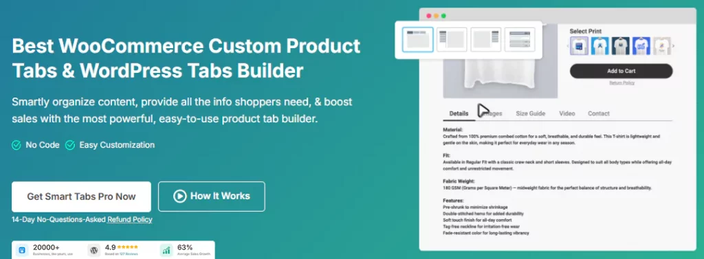 Smart Tabs: the Best WooCommerce Custom Product Tab Plugins 