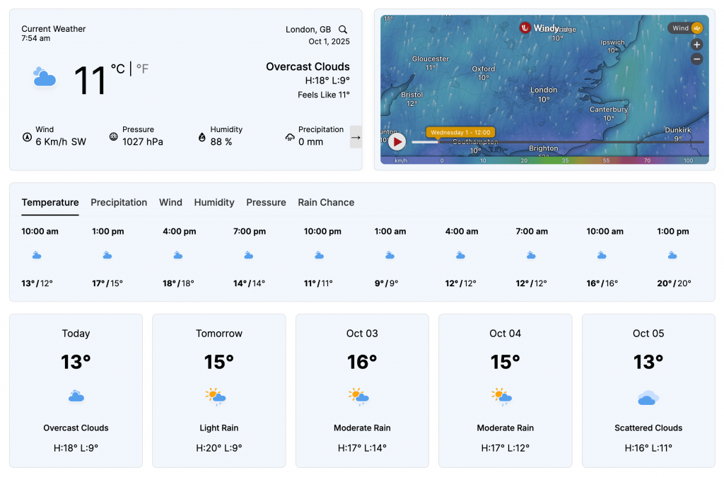 How to create weather grid widget using grid weather block