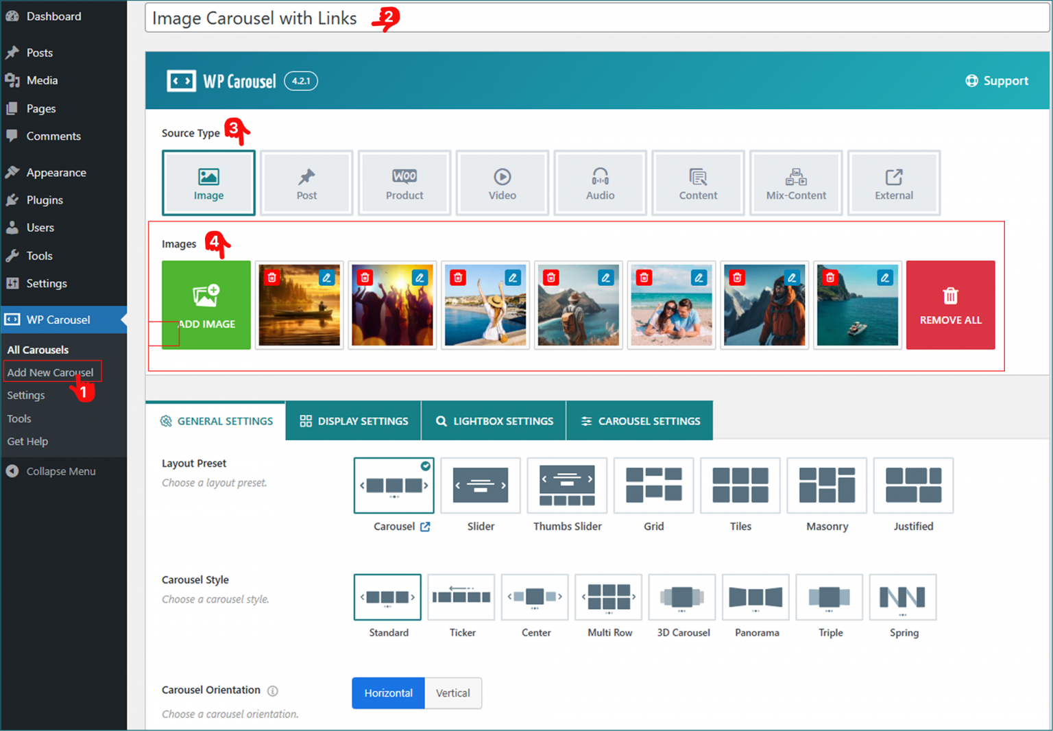 How to Add an Image Carousel with Links in WordPress