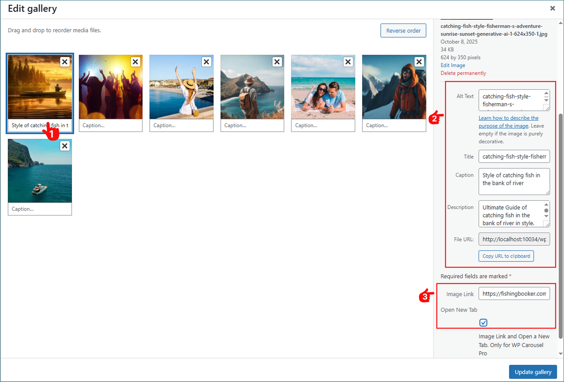 How add & edit images in WordPress Image Gallery