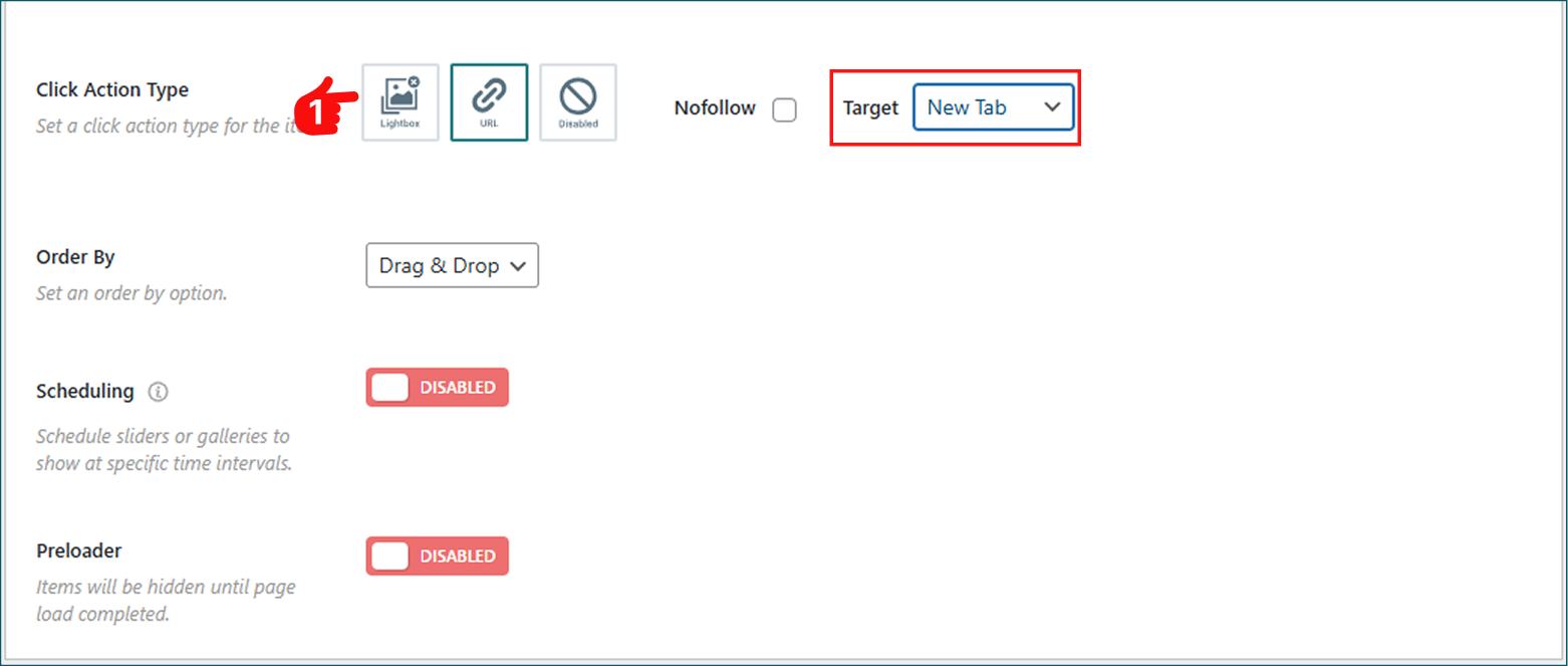 How to enable image carousel link in wordpress