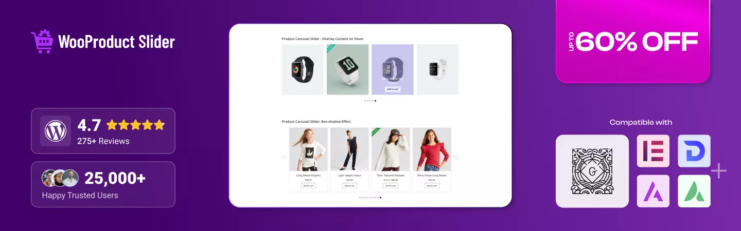 Product slider and grids 