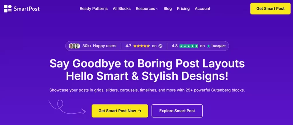 Smart Post, best wordpress post block plugins