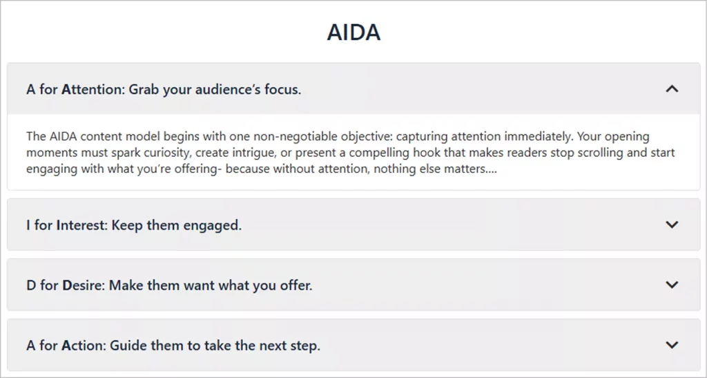 An example of an accordion in Gutenberg