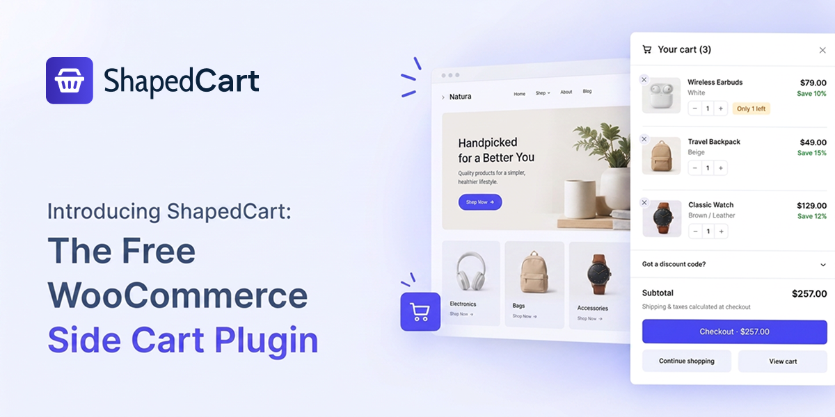 Introducing ShapedCart The Free WooCommerce Side Cart Plugin